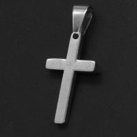 Nerūdijančio plieno Cross Pakabukai, Nerūdijantis plienas, Kirsti, Originali spalva, 20x12x1mm, Pardavė PC