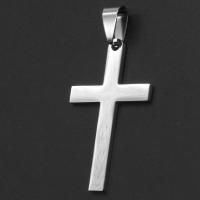 Nerūdijančio plieno Cross Pakabukai, Nerūdijantis plienas, Kirsti, Originali spalva, 37x22x1mm, Pardavė PC