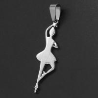 Bijoux pendentifs en acier inoxydable , Dancing Girl, couleur originale, 40x12x1mm, Vendu par PC