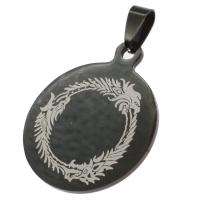 Stainless Steel Pendants Round black Sold By PC