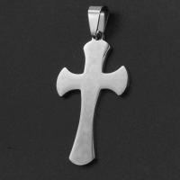 Nerezová ocel Cross Přívěsky, Nerez, Kříž, Původní barva, 40x24x1mm, Prodáno By PC