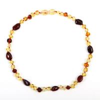 Amber Necklace polished for children mixed colors Length 32 cm Sold By PC