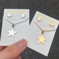 Fashion Stainless Steel Jewelry Sets Stud Earring & necklace plated 2 pieces & fashion jewelry & for woman Sold By Set