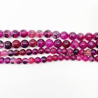 Natuurlijke Dragon Veins Agaat kralen, Ronde, gepolijst, DIY & verschillende grootte voor keus, roze, Per verkocht 14.96 inch Strand