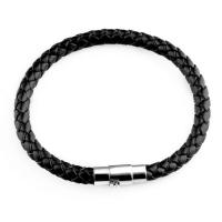 PU Schnur Armbänder, PU Leder, silberfarben plattiert, geflochten & unisex, keine, Länge ca. 0.79 ZollInch, verkauft von PC