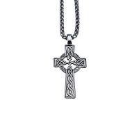 Pendants Cruach Cross dhosmálta, Cruach dhosmálta, dath platanam plátáilte, log, 22x45mm, Díolta De réir PC