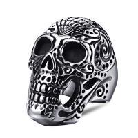 Rustfrit stål fingre Ringe, Stainless Steel, Skull, forskellig størrelse for valg & sværte, Solgt af PC