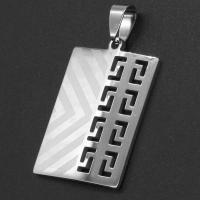 Bijoux pendentifs en acier inoxydable , rectangle, couleurs mélangées, 35x24x1mm, Vendu par PC