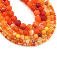 Natuurlijke Lace Agaat kralen, gepolijst, DIY & verschillende grootte voor keus & mat, oranje, Per verkocht 14.96 inch Strand