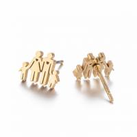 Stainless Steel Stud Earrings plated fashion jewelry & for woman Sold By Pair