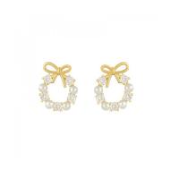 Zinc Alloy Øreringe, Bowknot, guldfarve belagt, for kvinde & med rhinestone, gylden, 20x15mm, Solgt af par