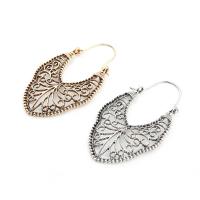 Boucles d'oreilles en alliage de zinc, bijoux de mode & pour femme & creux, plus de couleurs à choisir, protéger l'environnement, sans nickel, plomb et cadmium, 45mm, Vendu par paire