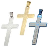 Nerezová ocel Cross Přívěsky, Nerez, Kříž, více barev na výběr, 52x29x1mm, Prodáno By PC