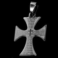 Nerezová ocel Cross Přívěsky, Nerez, Kříž, Původní barva, 32x23x1mm, Prodáno By PC