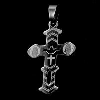 Nerezová ocel Cross Přívěsky, Nerez, Kříž, Původní barva, 40x26x1mm, Prodáno By PC