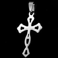 Nerūdijančio plieno Cross Pakabukai, Nerūdijantis plienas, Kirsti, Originali spalva, 40x24x1mm, Pardavė PC