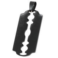 Roestvrij stalen sieraden Hangers, Roestvrij staal, zwart, 42x21x1mm, Verkocht door PC