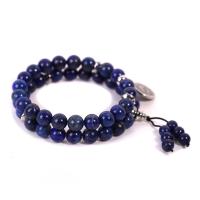 Natural Lapis Lazuli Bracelets with Stainless Steel Round Unisex Length Approx 7 Inch Sold By PC