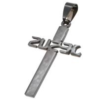 Roestvrij staal Cross Hangers, Oversteken, zwart, 40x26x1mm, Verkocht door PC