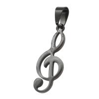 Rostfritt stål Smycken Hängen, ROSTFRITT STÅL, Music Note, svart, 33x41x1mm, Säljs av PC