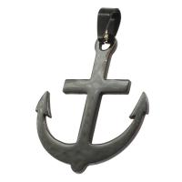 Rostfritt stål Smycken Hängen, ROSTFRITT STÅL, Anchor, svart, 39x33x1mm, Säljs av PC