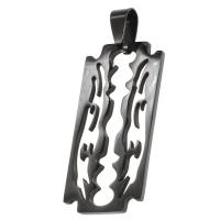 Roestvrij stalen sieraden Hangers, Roestvrij staal, zwart, 38x20x1mm, Verkocht door PC