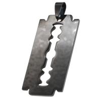 Roestvrij stalen sieraden Hangers, Roestvrij staal, zwart, 46x24x1mm, Verkocht door PC