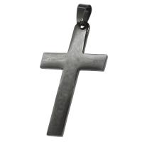 Roestvrij staal Cross Hangers, Oversteken, zwart, 52x30x1mm, Verkocht door PC