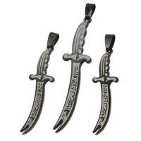 Stainless Steel Pendants Sword black Sold By PC