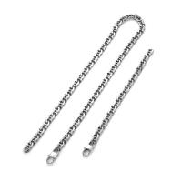 Titanium ocel Chain Necklace, lesklý, unisex & obrubník řetěz & různé styly pro výběr, Původní barva, 9.50mm, Prodáno By PC