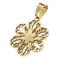 Pendentif fleur en acier inoxydable, plus de couleurs à choisir, 27x22x1mm, Vendu par PC