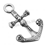 Stainless Steel Pendants Anchor nautical pattern & blacken Approx 5mm Sold By Lot