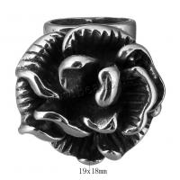 Cruach dhosmálta Torthaí Clasp Leathar Band, Flower, blacken, 19x18x21mm, Poll:Thart 10x5mm, 10ríomhairí pearsanta/Lot, Díolta De réir Lot