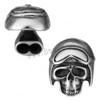 Stainless Steel Leather Band Clasp Findings Skull blacken Approx Sold By Lot