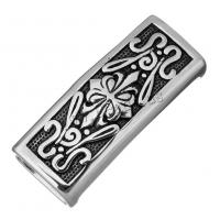 Stainless Steel Slide Charm Rectangle blacken Approx Sold By Lot