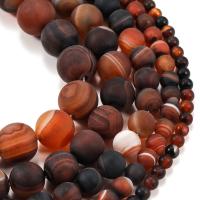 Natural Miracle Agate Beads Round polished & frosted Sold Per 14.96 Inch Strand