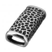 Stainless Steel Slide Charm Rectangle blacken Approx Sold By Lot