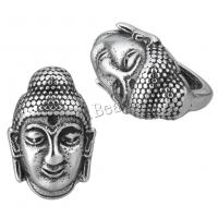 Edelstahlrutsche Charme, Edelstahl, Buddha, Schwärzen, 12x18x14mm, Bohrung:ca. 7x13mm, 10PCs/Menge, verkauft von Menge