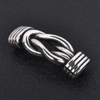 Stainless Steel Leather Cord Sluiting, 316L roestvrij staal, silver plated, DIY & verschillende stijlen voor de keuze, metallic kleur plated, Verkocht door PC