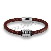 PU Schnur Armbänder, PU Leder, mit Edelstahl, unisex, keine, Länge ca. 8 ZollInch, verkauft von PC