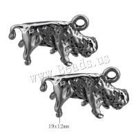 Rostfritt stål Animal Hängen, ROSTFRITT STÅL, Hippo, ursprungliga färgen, 19x12x6mm, Hål:Ca 1.5mm, 10PC/Lot, Säljs av Lot