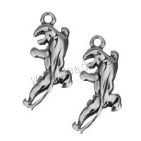 Acciaio inossidabile Animal Ciondoli, acciaio inox, Tigre, colore originale, 12x24x3mm, Foro:Appross. 2mm, 10PC/lotto, Venduto da lotto