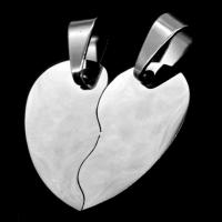 Stainless Steel Couple Pendants Heart original color Sold By PC