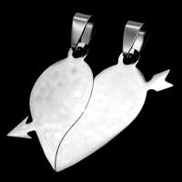 Stainless Steel Couple Pendants Heart original color Sold By PC