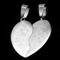 Stainless Steel Couple Pendants Heart original color Sold By PC