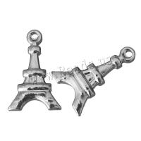 Rozsdamentes acél Ékszerek Medálok, Stainless Steel, Eiffel-torony, az eredeti szín, 11x17x3.50mm, Lyuk:Kb 1.5mm, 100PC-k/Lot, Által értékesített Lot