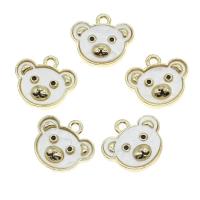 Colgantes Animales de Aleación de Zinc, Oso, esmalte, dorado, 16x17x4mm, Vendido por UD