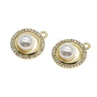 Sinc Alloy Rhinestone Pendants, le Pearl, Babhta, le rhinestone, órga, 21x18x10mm, Díolta De réir PC