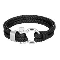 Cuero de PU Pulsera, con acero inoxidable 316L, chapado, diverso tamaño para la opción & para hombre, más colores para la opción, Vendido por UD