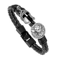 PU Leather Bracelet with Zinc Alloy plated & for man Sold By PC